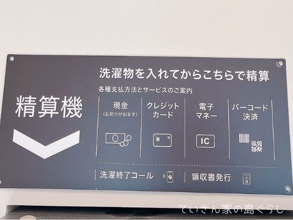 一隼のコインランドリー支払方法